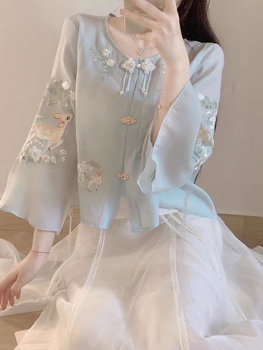 Chinese new hanfu tea suite-upper clothes