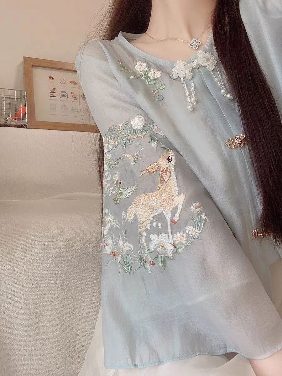 Chinese new hanfu tea suite-upper clothes