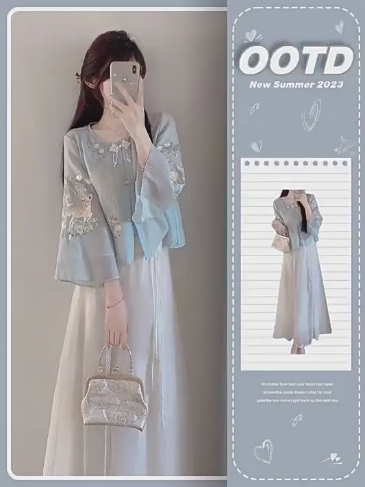 Chinese new hanfu tea suite-upper clothes